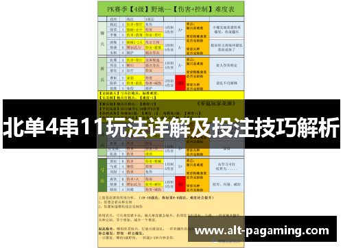 北单4串11玩法详解及投注技巧解析